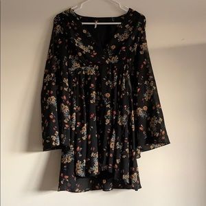 Free people floral long sleeve dress
